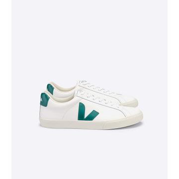 Men's Veja ESPLAR LEATHER Sneakers White/Green | SG 305ZUT